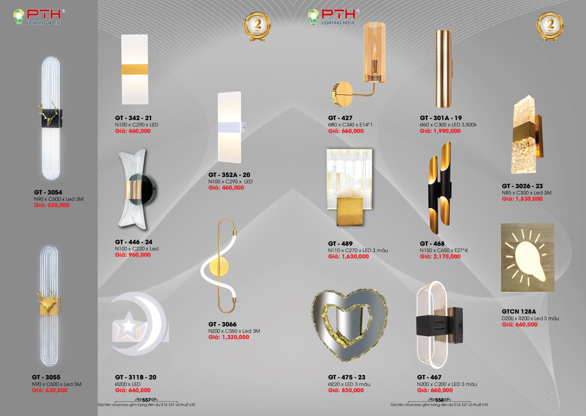 Bảng giá đèn trang trí PTH Lighting Home 2026